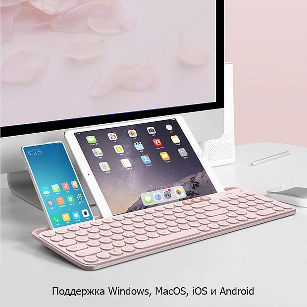 Клавиатура беспроводная MiiiW Keyboard Bluetooth Dual Mode MWBK01 (Pink) - 3