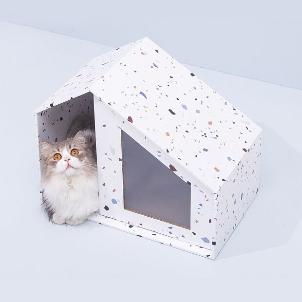 Furrytail Tail Life Hut Cat Scratch Board Max (White) - 6
